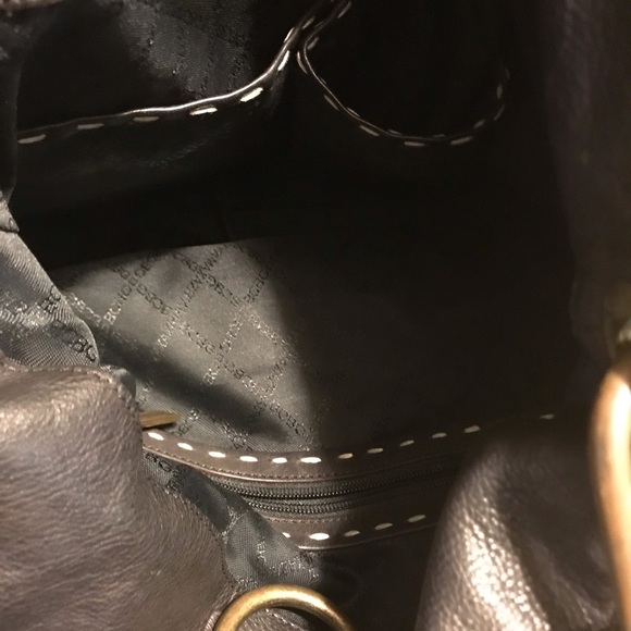 BCBGMaxAzaria Signature Black Leather Hobo Bag - Picture 6 of 12